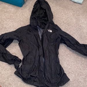 Black north face raincoat